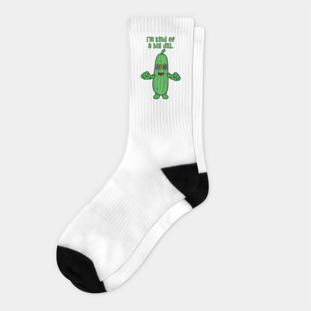 Funny Kind of a Big Deal Dill Pickle Pun Socks by HolidayBug