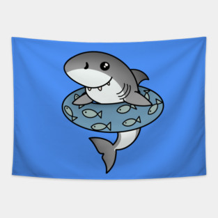 Kawaii Shark, Love Sharks Tapestry