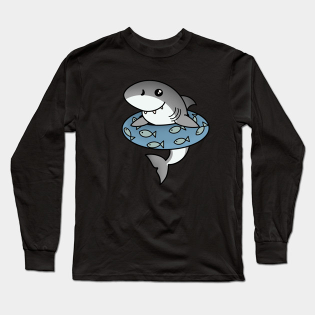Kawaii Shark, Love Sharks Long Sleeve T-Shirt by logiamerch