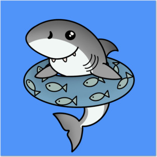 Kawaii Shark, Love Sharks Posters and Art