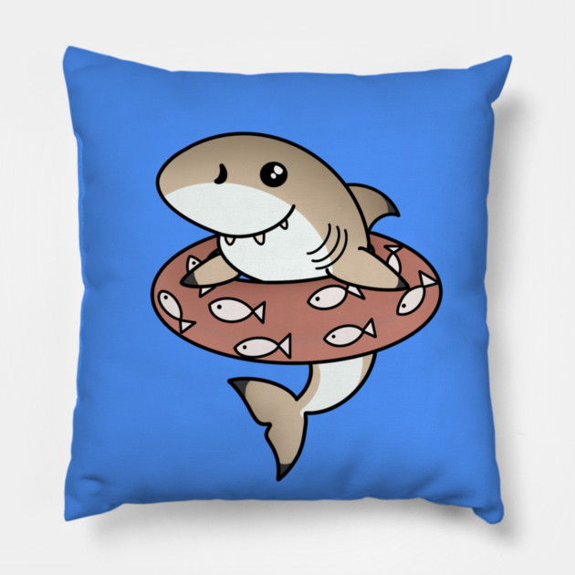 Kawaii Shark, Love Sharks Pillow by logiamerch