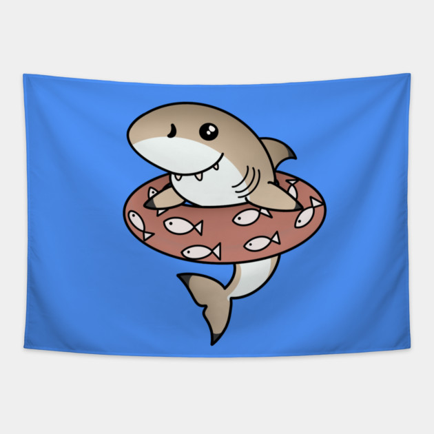 Kawaii Shark, Love Sharks Tapestry by logiamerch