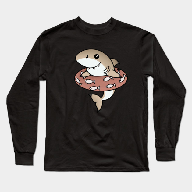 Kawaii Shark, Love Sharks Long Sleeve T-Shirt by logiamerch