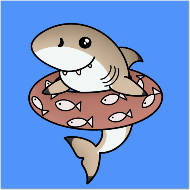 Kawaii Shark, Love Sharks Wall Art by logiamerch