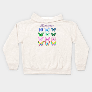 Pretty Colorful Butterflies collection Kids Hoodie