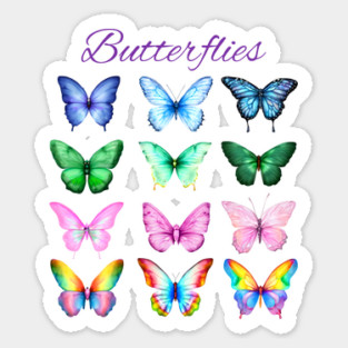 Pretty Colorful Butterflies collection Sticker