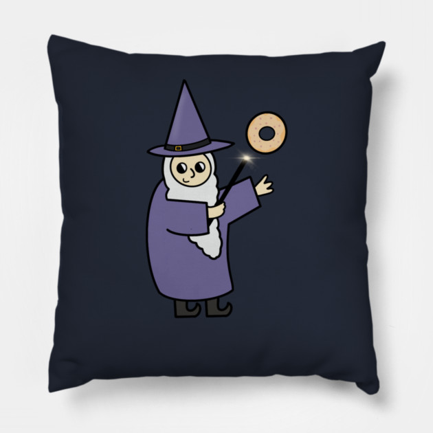 Funny Wizard, Donut Lover Pillow by logiamerch