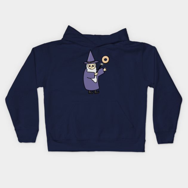 Funny Wizard, Donut Lover Kids Hoodie by logiamerch
