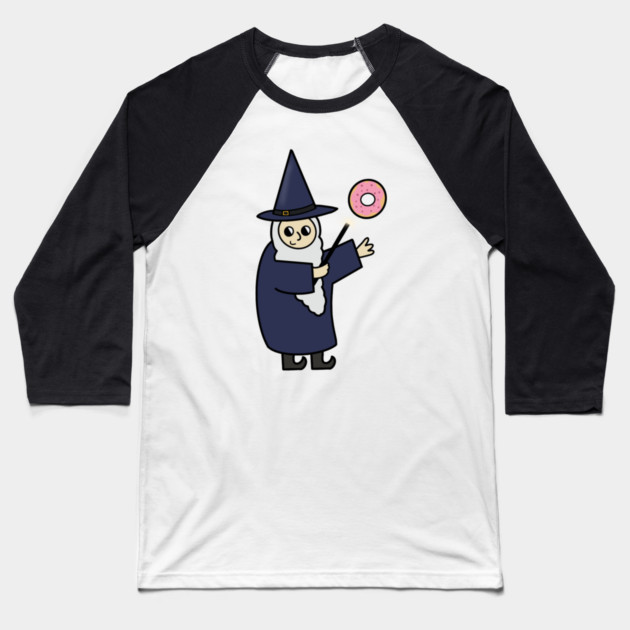 Funny Wizard, Donut Lover Baseball T-Shirt by logiamerch