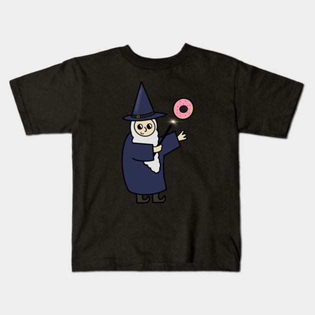 Funny Wizard, Donut Lover Kids T-Shirt by logiamerch