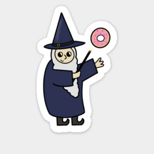 Funny Wizard, Donut Lover Sticker