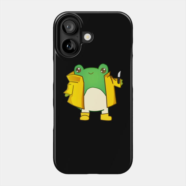 Kawaii Fog holding a Knife, Funny Frog Lover Phone Case by logiamerch
