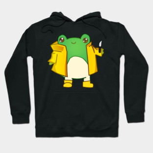 Kawaii Fog holding a Knife, Funny Frog Lover Hoodie