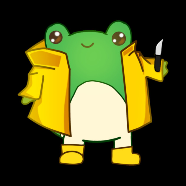 Kawaii Fog holding a Knife, Funny Frog Lover by logiamerch