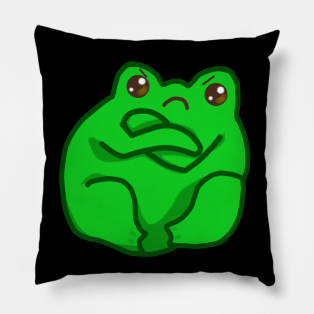 Kawaii Angry Fog, Funny Frog Lover Pillow by logiamerch