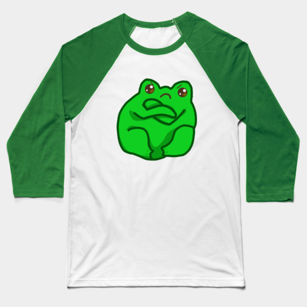 Kawaii Angry Fog, Funny Frog Lover Baseball T-Shirt by logiamerch