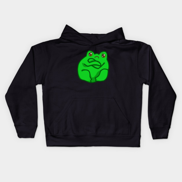 Kawaii Angry Fog, Funny Frog Lover Kids Hoodie by logiamerch