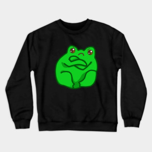 Kawaii Angry Fog, Funny Frog Lover Crewneck Sweatshirt