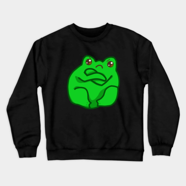 Kawaii Angry Fog, Funny Frog Lover Crewneck Sweatshirt by logiamerch