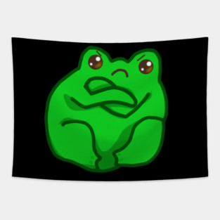Kawaii Angry Fog, Funny Frog Lover Tapestry