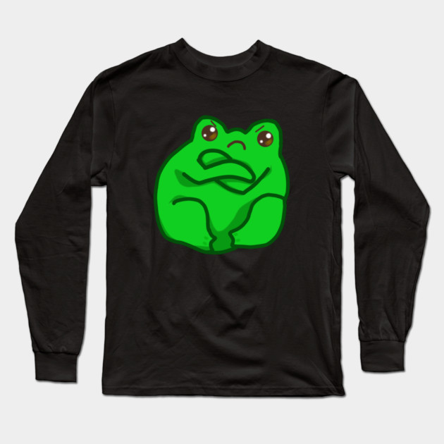 Kawaii Angry Fog, Funny Frog Lover Long Sleeve T-Shirt by logiamerch