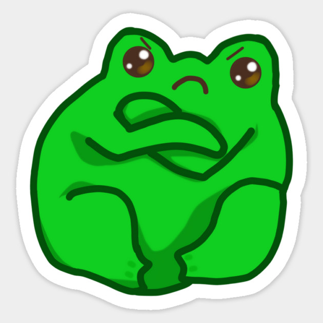 Kawaii Angry Fog, Funny Frog Lover Sticker by logiamerch
