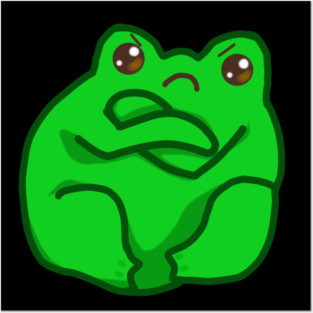 Kawaii Angry Fog, Funny Frog Lover Posters and Art