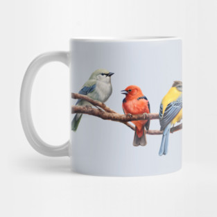 Backyard Bird Watcher Birder Songbirds on a Branch Mug