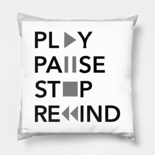 Play Pause Stop Rewind Pillow