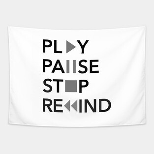 Play Pause Stop Rewind Tapestry