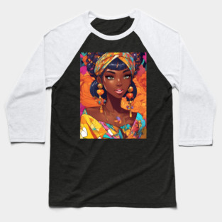 Africa Black Anime Girl Baseball T-Shirt