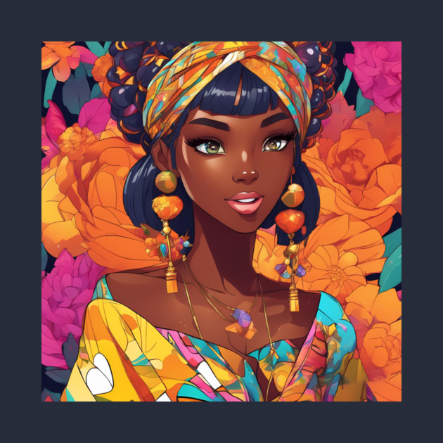 Africa Black Anime Girl by animegirlnft