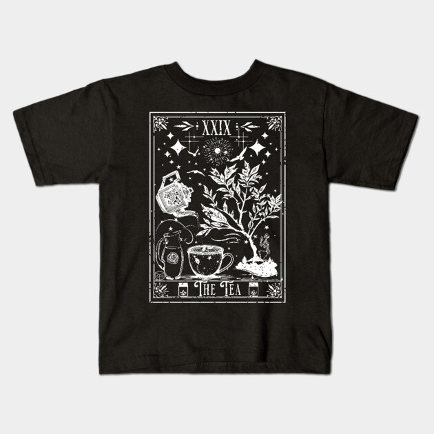 The Tea Tarot Card Kids T-Shirt by H. R. Sinclair