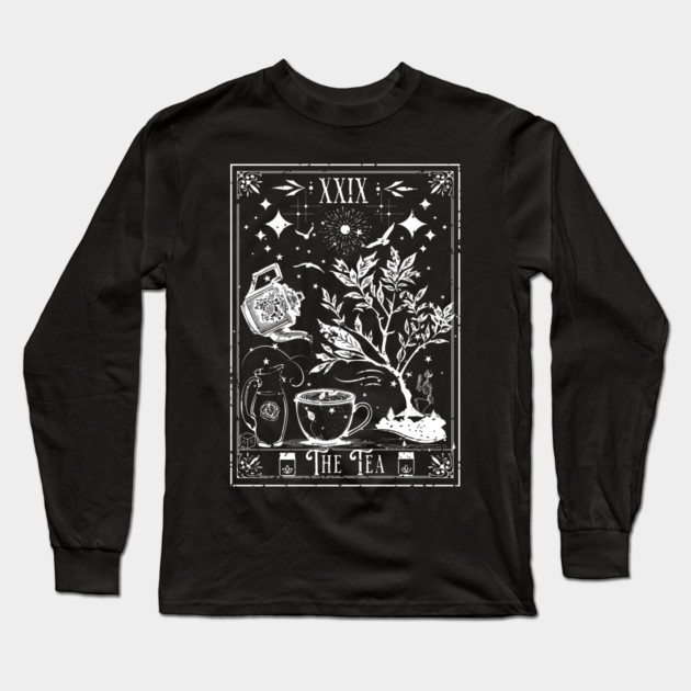 The Tea Tarot Card Long Sleeve T-Shirt by H. R. Sinclair