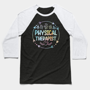 Physical Therapist cute floral watercolor Baseball T-Shirt