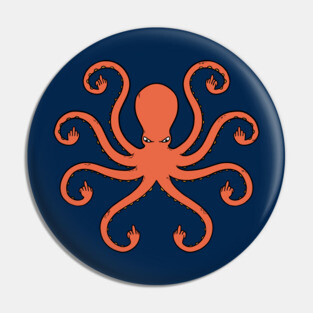 Octopus middle Fingers Pin