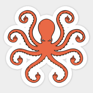 Octopus middle Fingers Sticker