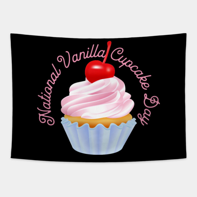 National Vanilla Cupcake Day, cherry on top Tapestry by HolidayBug