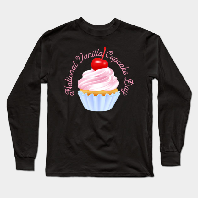 National Vanilla Cupcake Day, cherry on top Long Sleeve T-Shirt by HolidayBug