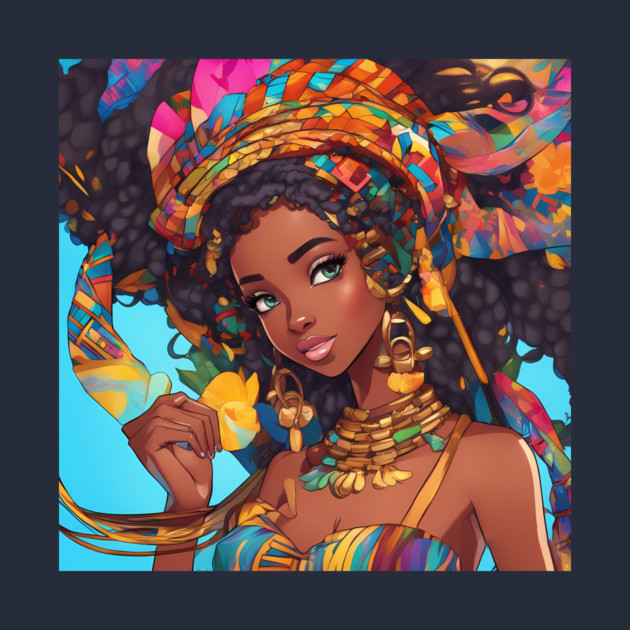 African Black Anime Girl by animegirlnft