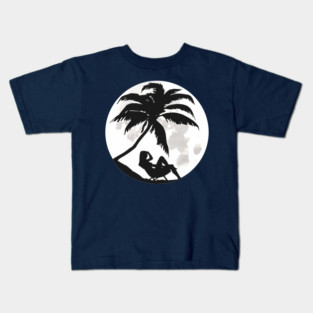 Moon rise Beach Silhouette Kids T-Shirt