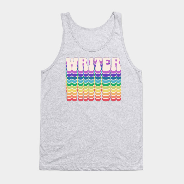 Retro Writer Rainbow Tank Top by H. R. Sinclair