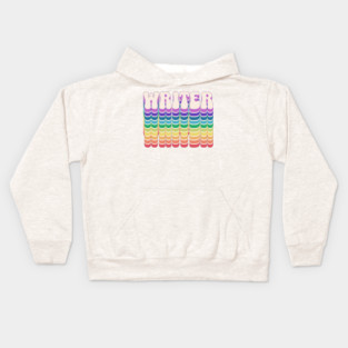 Retro Writer Rainbow Kids Hoodie
