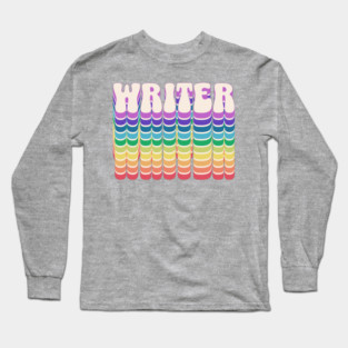 Retro Writer Rainbow Long Sleeve T-Shirt
