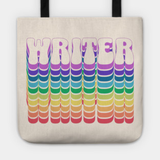 Retro Writer Rainbow Tote