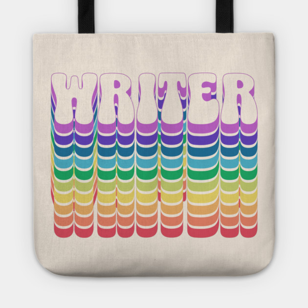 Retro Writer Rainbow Tote by H. R. Sinclair