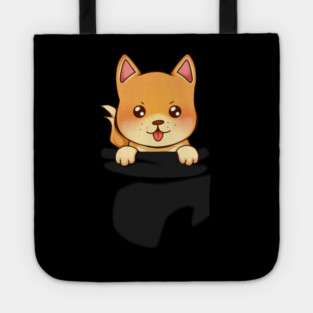 Kawaii Shiba Inu Dog, Cute Shiba inside Pocket Tote