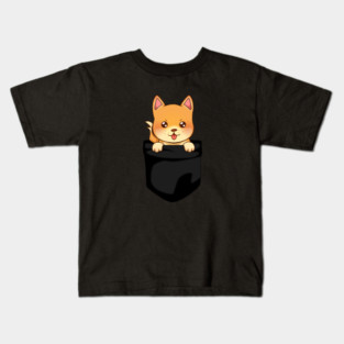 Kawaii Shiba Inu Dog, Cute Shiba inside Pocket Kids T-Shirt