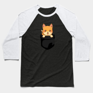 Kawaii Shiba Inu Dog, Cute Shiba inside Pocket Baseball T-Shirt