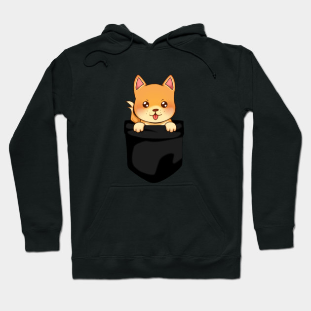 Kawaii Shiba Inu Dog, Cute Shiba inside Pocket Hoodie by logiamerch